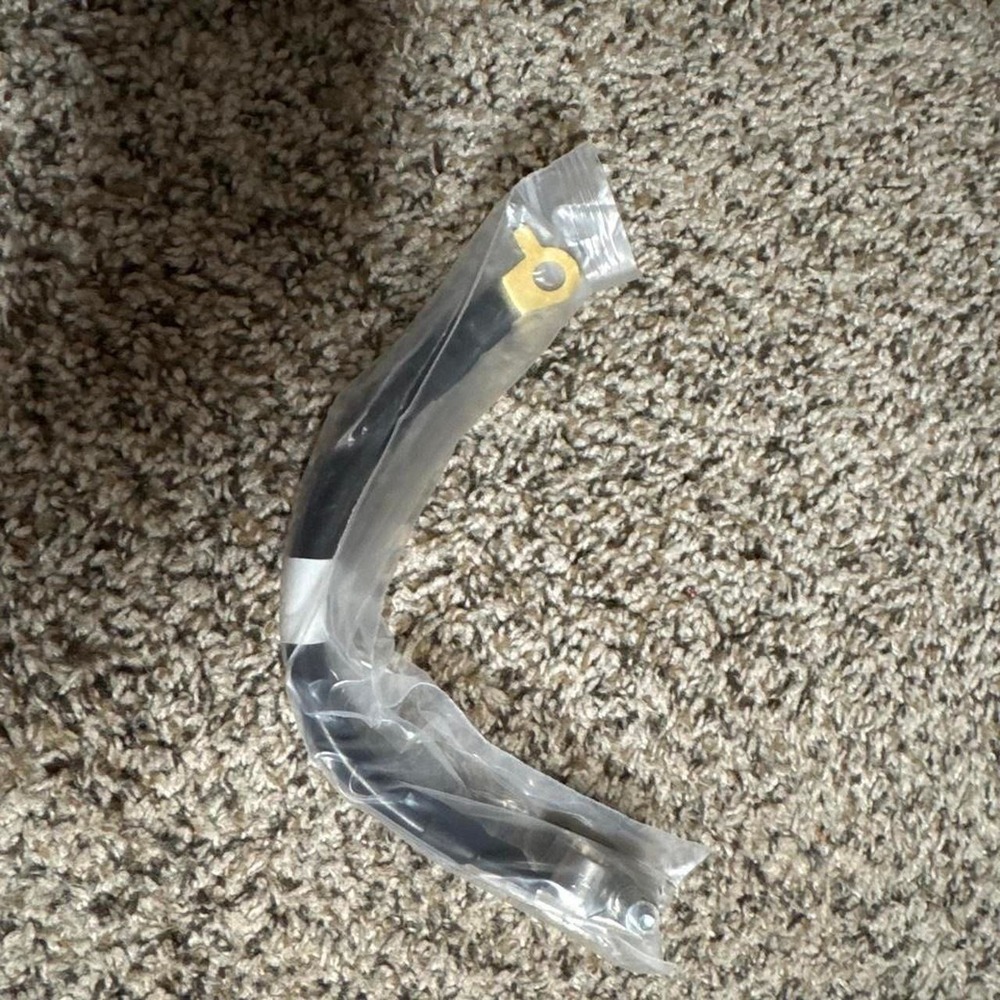 black and grey curved handlebar